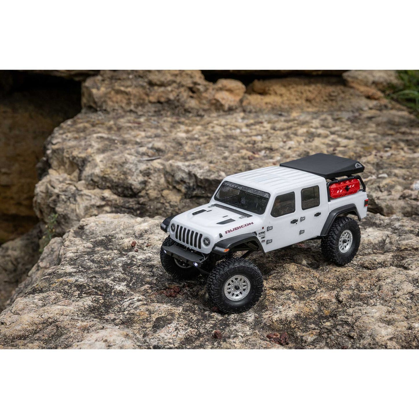 1/24 SCX24 Jeep JT Gladiator 4X4 RTR Brushed Rock Crawler (Battery & Charger Included), White/Blanc