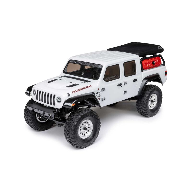 1/24 SCX24 Jeep JT Gladiator 4X4 RTR Brushed Rock Crawler (Battery & Charger Included), White/Blanc
