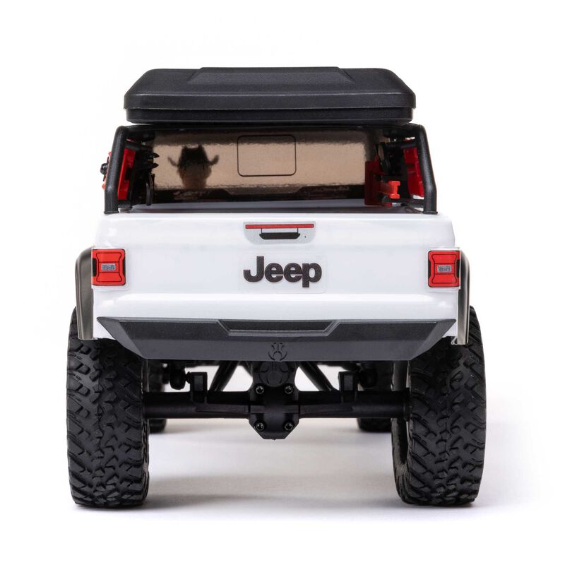 1/24 SCX24 Jeep JT Gladiator 4X4 RTR Brushed Rock Crawler (Battery & Charger Included), White/Blanc
