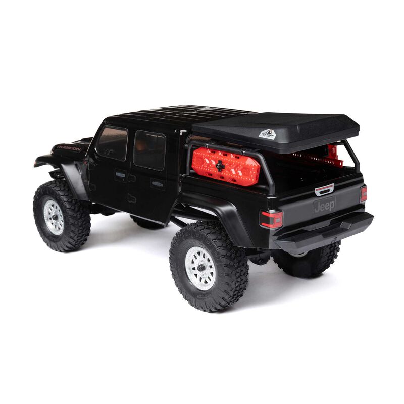 1/24 SCX24 Jeep JT Gladiator 4X4 RTR Brushed Rock Crawler (Battery & Charger Included), Black/Noir
