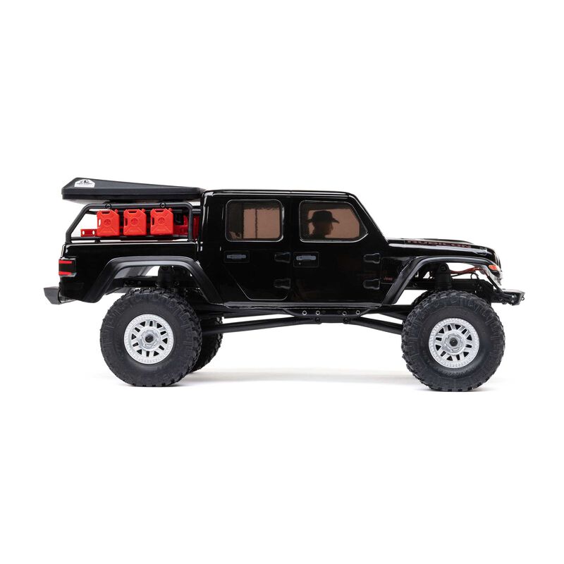 1/24 SCX24 Jeep JT Gladiator 4X4 RTR Brushed Rock Crawler (Battery & Charger Included), Black/Noir