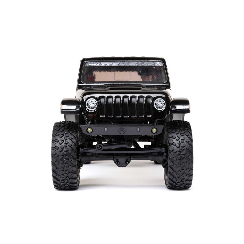1/24 SCX24 Jeep JT Gladiator 4X4 RTR Brushed Rock Crawler (Battery & Charger Included), Black/Noir
