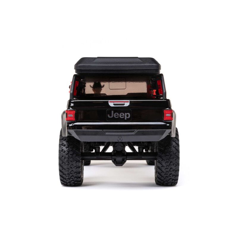 1/24 SCX24 Jeep JT Gladiator 4X4 RTR Brushed Rock Crawler (Battery & Charger Included), Black/Noir