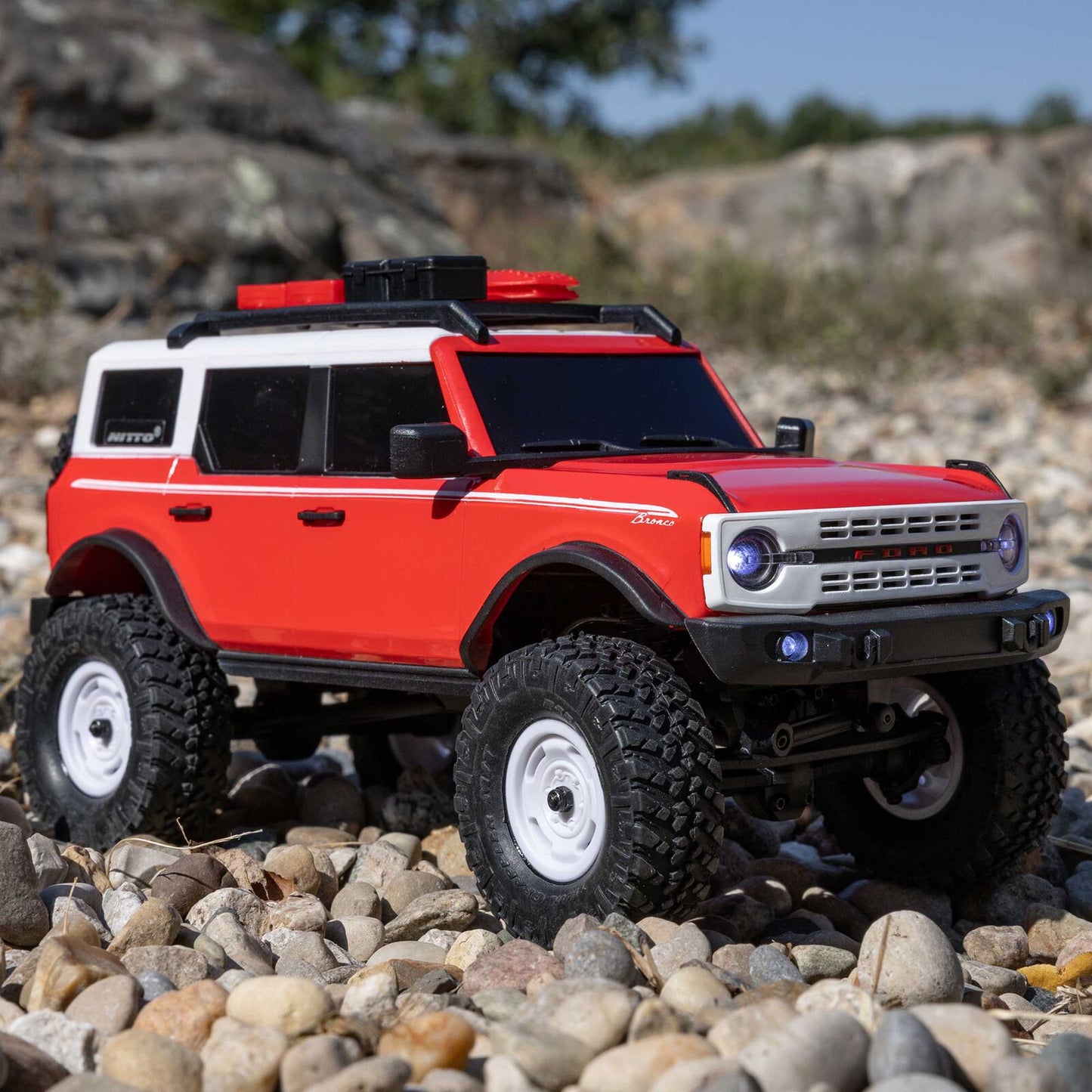1/24 SCX24 Ford Bronco 4X4 RTR Brushed Rock Crawler (Chargeur et Batterie inclus) ROUGE - HERITAGE EDITION