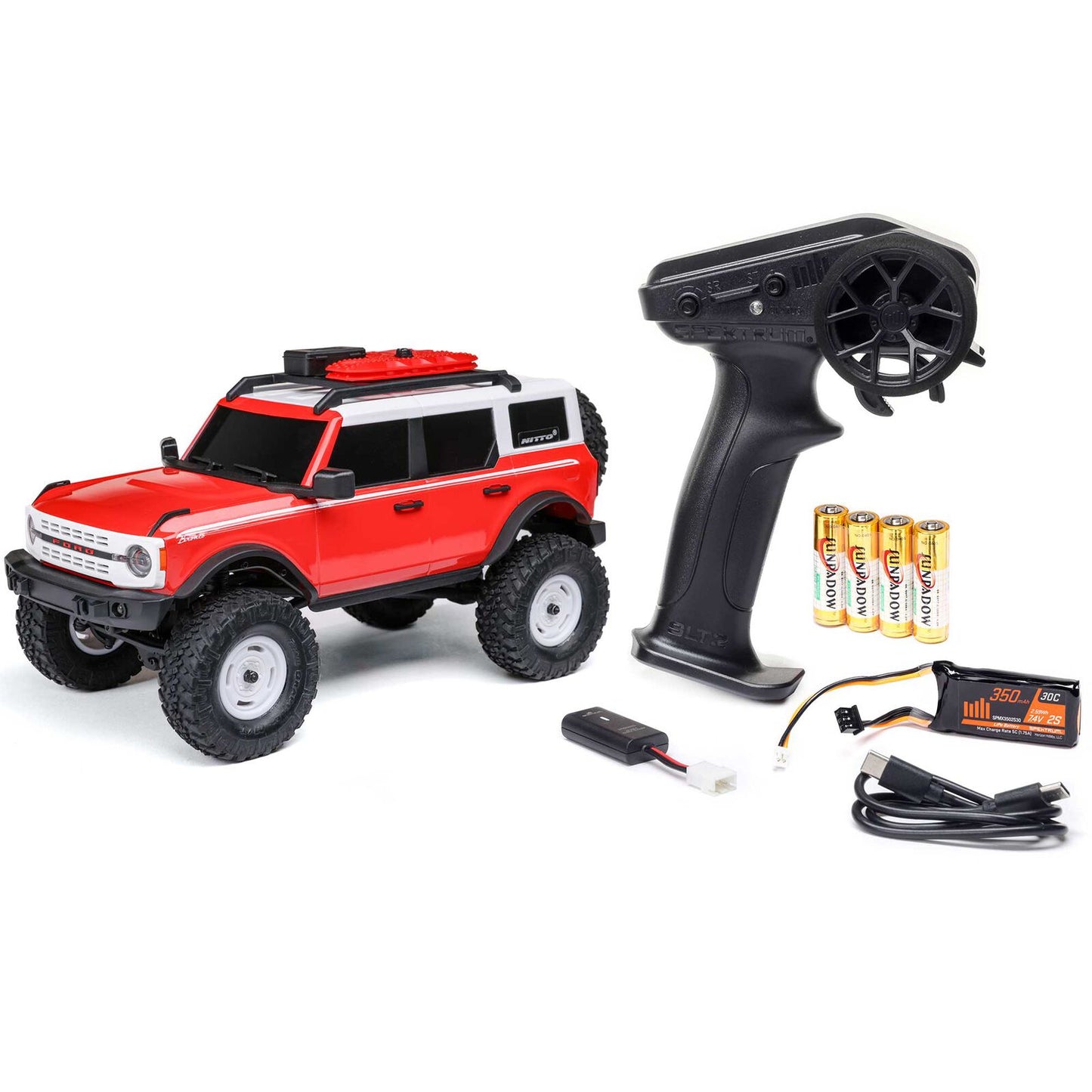 1/24 SCX24 Ford Bronco 4X4 RTR Brushed Rock Crawler (Chargeur et Batterie inclus) ROUGE - HERITAGE EDITION