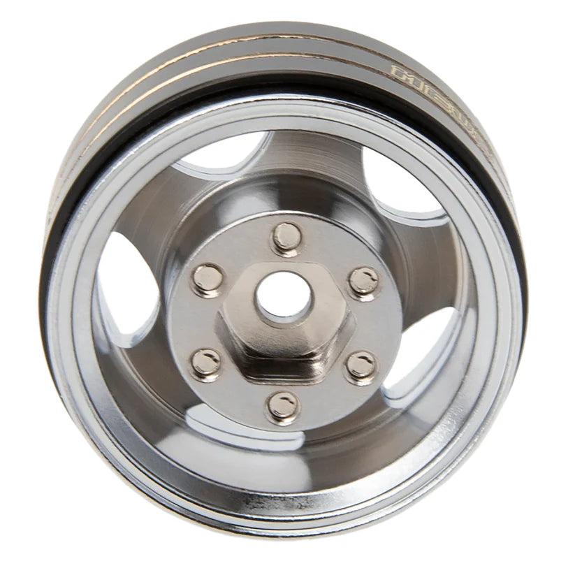 MEUS RACING RC Car 1.0" Beadlock Wheel Aluminum Chrome-Plated Brass Inner Ring Negative Offset -3.25mm for Axial SCX24 TRX4M 1/18 1/24 Upgrade Parts