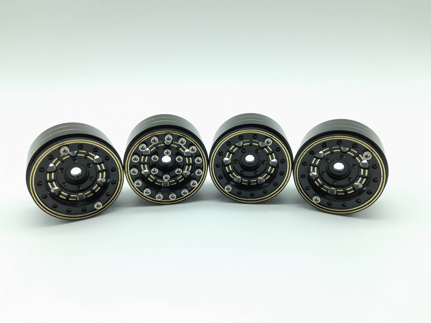 Roues Beadlock 1.0" SCX24 Noir Tout En Laiton (WAGWH10BRK4)