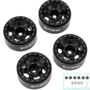 SCX30-01-KY1237 MEUS Racing 0.7-inch Beadlock Wheels Rims Deep-Dish Wheel for 1/30 Axial SCX30 1/32 Redcat Ascent-32 – A black