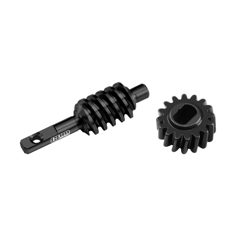 1144 STEEL FRONT / REAR HIGH-SPEED RING GEAR, WORM GEAR 2T/14T FOR SCX30