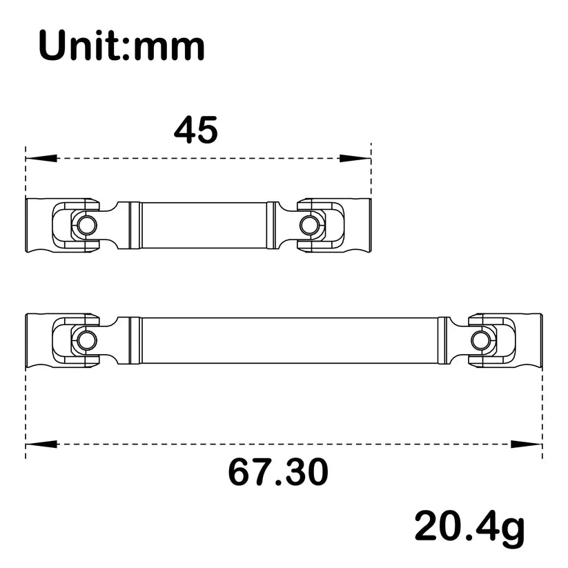 MEUS Racing Stainless Steel Drive Shafts with D-Shaped Hole For 1/24 SCX24 Jeep Gladiator Power Wagon