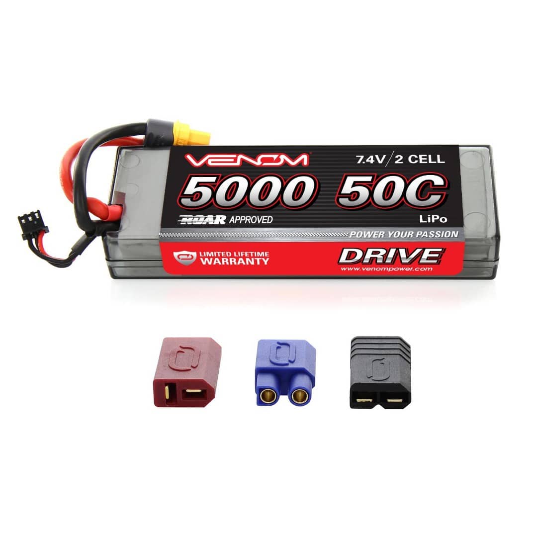 Venom 15058 Drive Sport Power ROAR batterie LiPo 2S 7.4V 5000mAh 50C UNI 2.0 (Deans/EC3/Traxxas/XT60) (VEN15058)