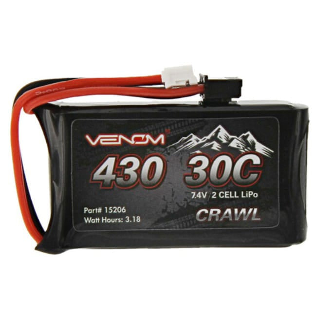 Venom 15206 Drive Crawl batterie LiPo 2S 7.4V 430mAh 30C JST-PH pour Axial SCX24 (VEN15206)