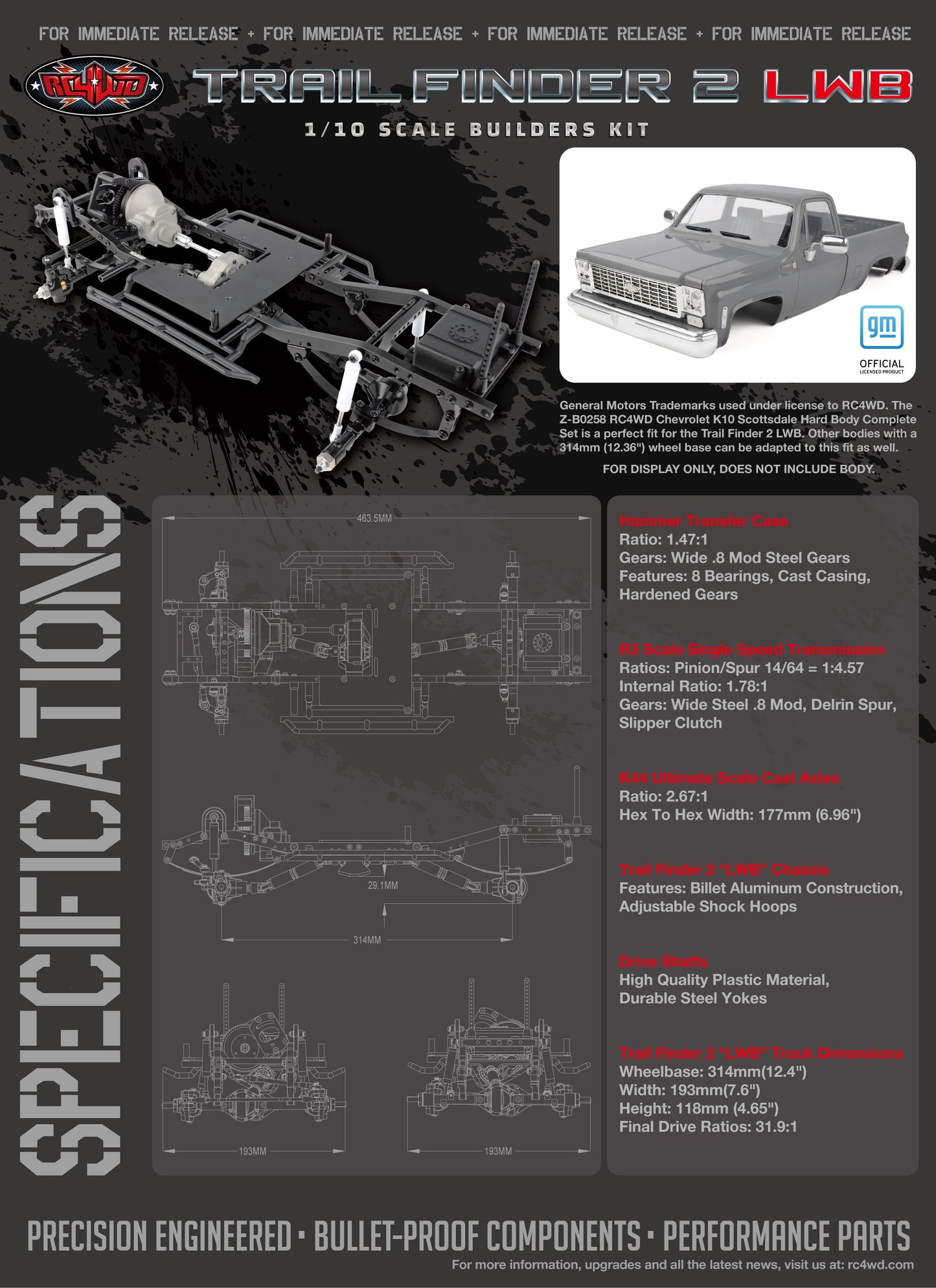 RC4WD 1/10 Trail Finder 2 LWB Scale Builder 4x4 Kit