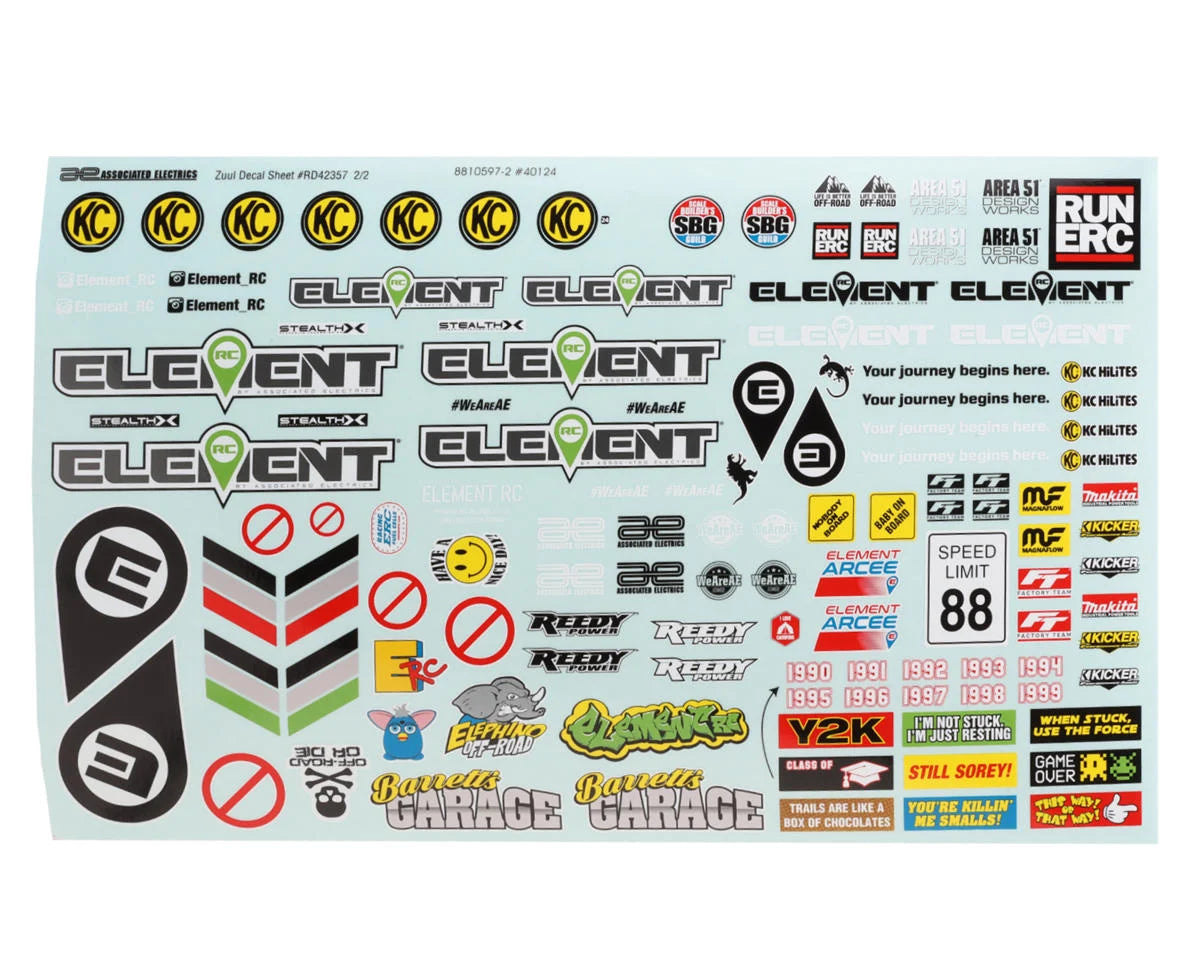 Element RC Enduro Zuul Body Set (Clear) w/Decals & Molded Scale Accessories