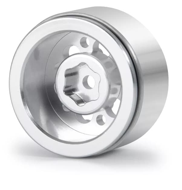 Roues Beadlock 1.0" argent SCX24 (4) (WAGWH10SL4-1)