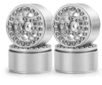 Roues Beadlock 1.0" argent SCX24 (4) (WAGWH10SL4-1)
