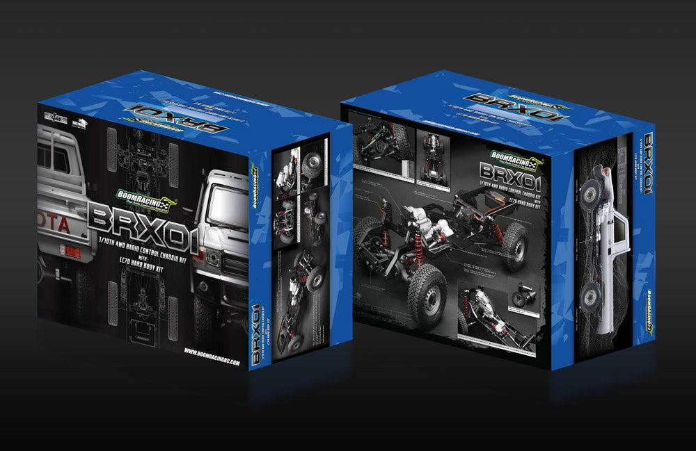 Boom Racing BRX01 - 1/10 4WD Radio Control Chassis Kit w/ Killerbody LC70 Hard Body Kit Set for BRX01