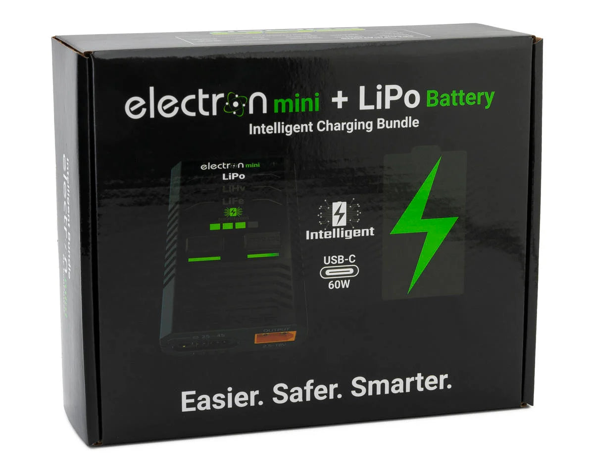 EcoPower Intelligent 2S 450mAh PH2.0 LiPo Battery/"Electron Mini" Charger Bundle (SCX24 & Other Mini Crawlers)