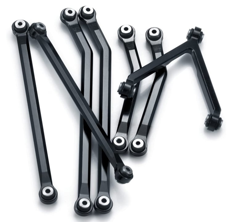 Ensemble de liens en Aluminium Haute Clairance pour SCX24 Deadbolt - Noir (L24-3)