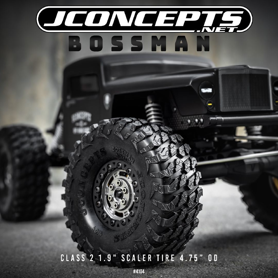 JConcepts Bossman green com. Class 2, 1.9" scaler tire 4.75" OD