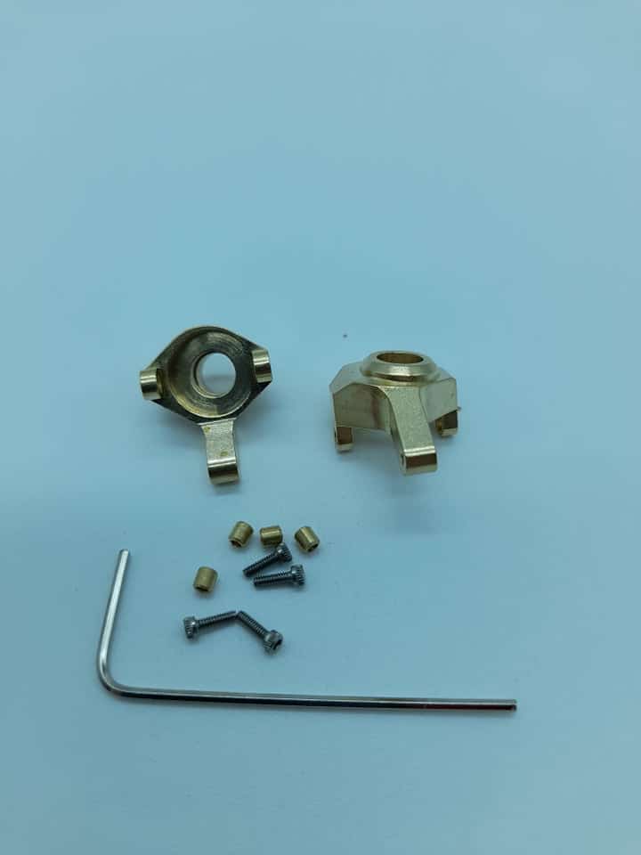 Ensemble de Fusées de roues en laiton (Knuckles) SCX24 (SCX244)