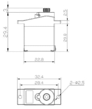 Micro Servo 2.2kg IP54 (WAGSRV22MA) (MSW-2)