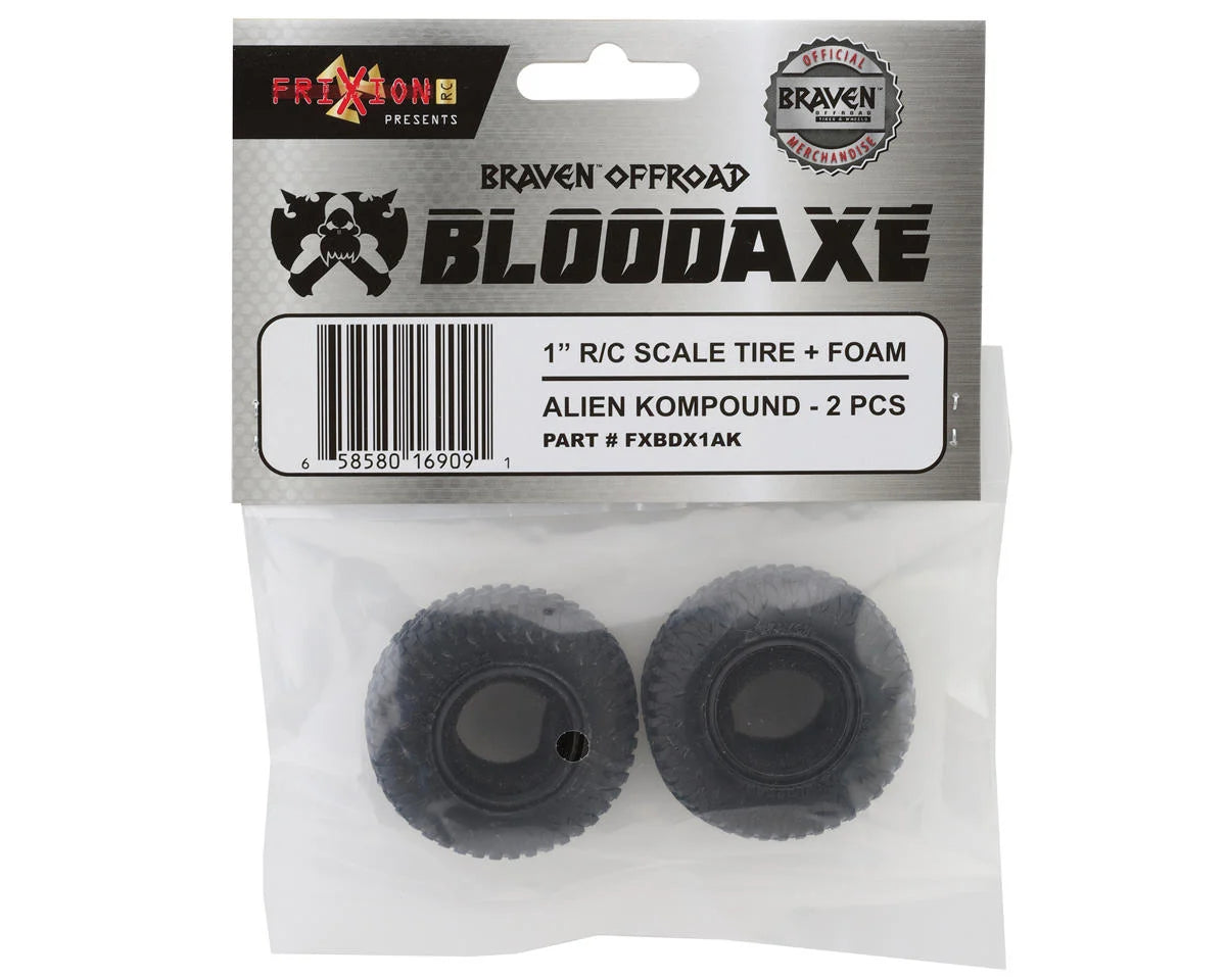 Pit Bull Tires 1.0" Braven BloodAxe Micro Crawler Tires (2) (Alien) w/Foam Inserts