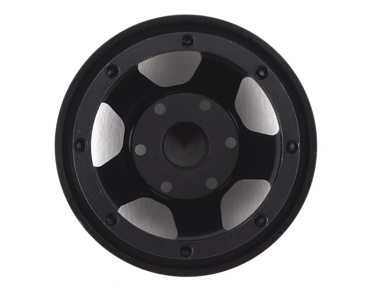 Pit Bull Tires Raceline Combat 1.55 Aluminum Beadlock Crawler Wheels (Black) (4) w/12mm Hex
