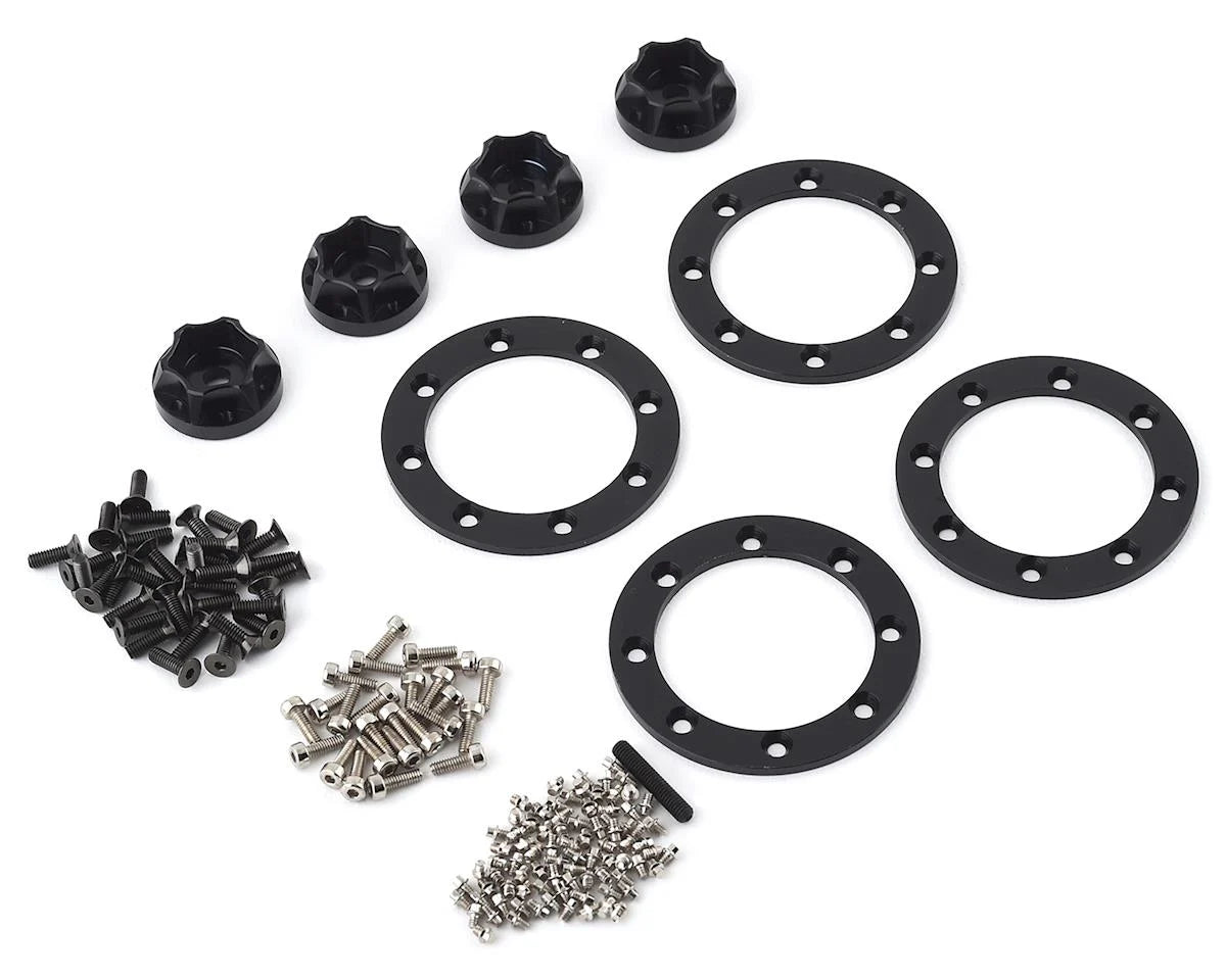 Pit Bull Tires Raceline Combat 1.55 Aluminum Beadlock Crawler Wheels (Black) (4) w/12mm Hex