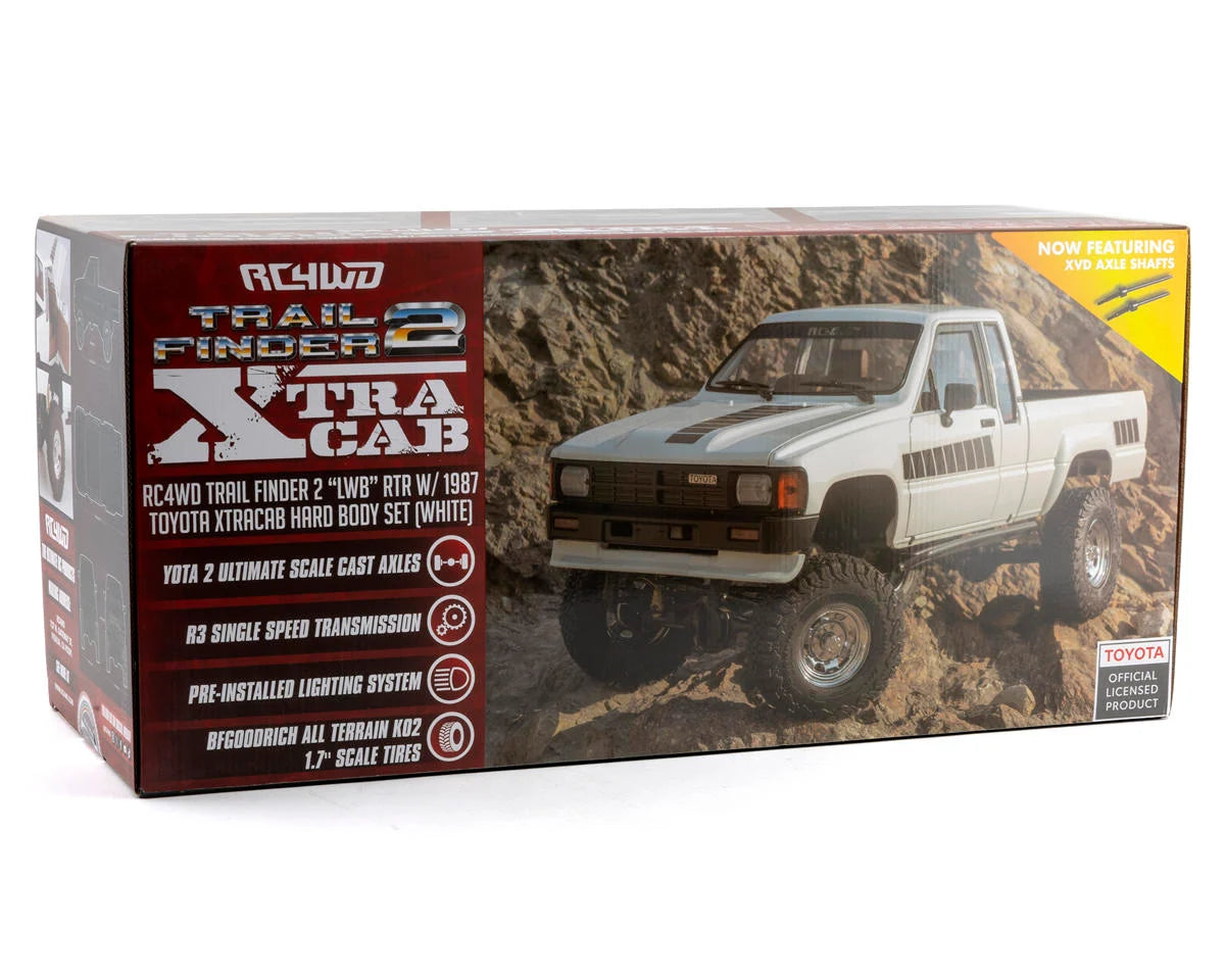 RC4WD - Trail Finder 2 "LWB" 1/10 RTR 4WD Scale Trail Truck w/1987 Toyota XtraCab Body & 2.4GHz Radio (White)