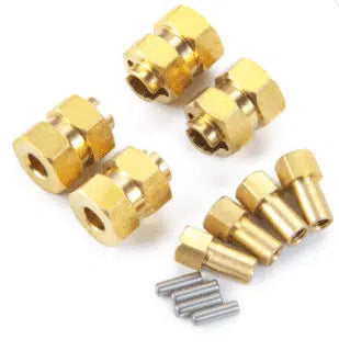 Lot de 4 extensions de roues 7mm en laiton pour SCX24 (WAGACC24WE7BR)