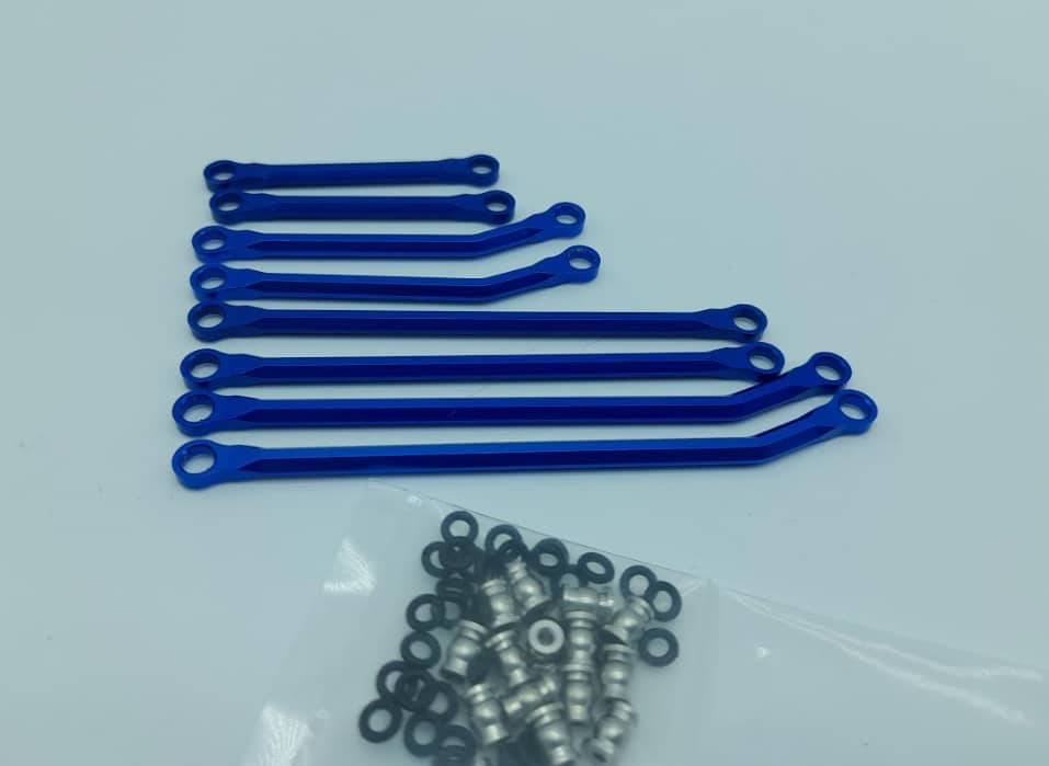 Ensemble de liens en Aluminium Haute Clairance pour SCX24 Gladiateur / Power Wagon - Bleu (L24-5)