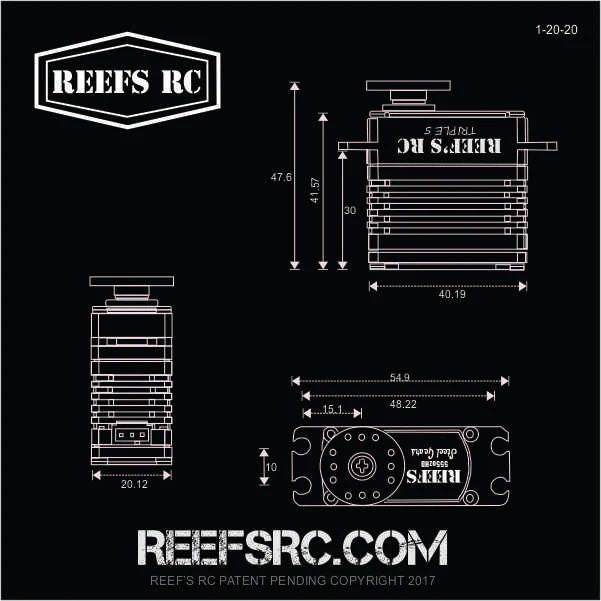 Reefs Triple5 V2 High Torque Waterproof Servo 555oz 0.17sec@7.4V