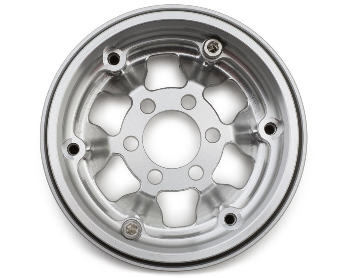 Reefs RC 1/10 Granite 1.9" Rock Crawler Beadlock Wheels w/Hubs & Rings (Silver) (2)