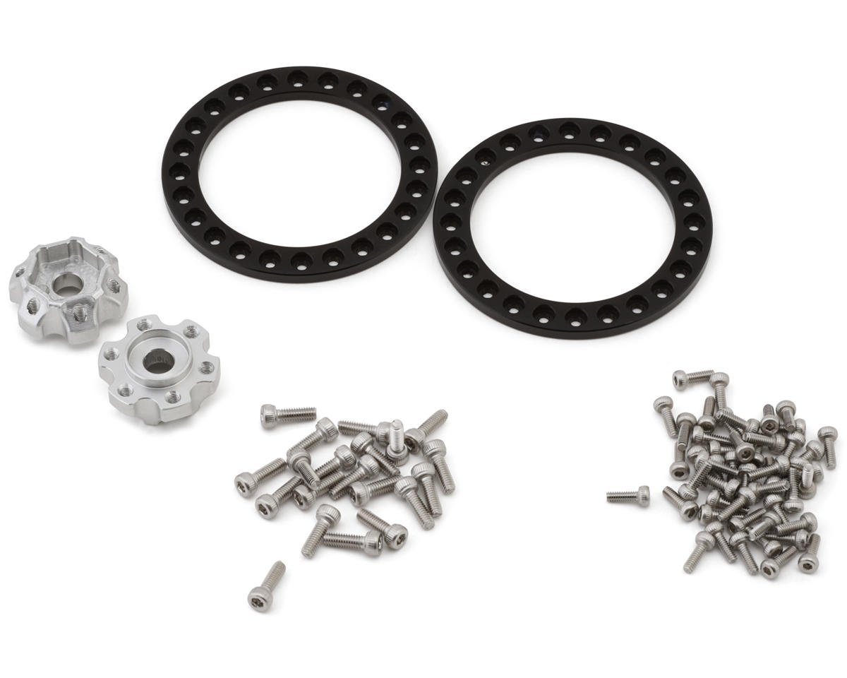 Reefs RC 1/10 Granite 1.9" Rock Crawler Beadlock Wheels w/Hubs & Rings (Silver) (2)
