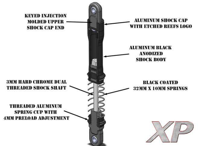 Reefs XP Aluminum Shocks 80-90-100mm (2)