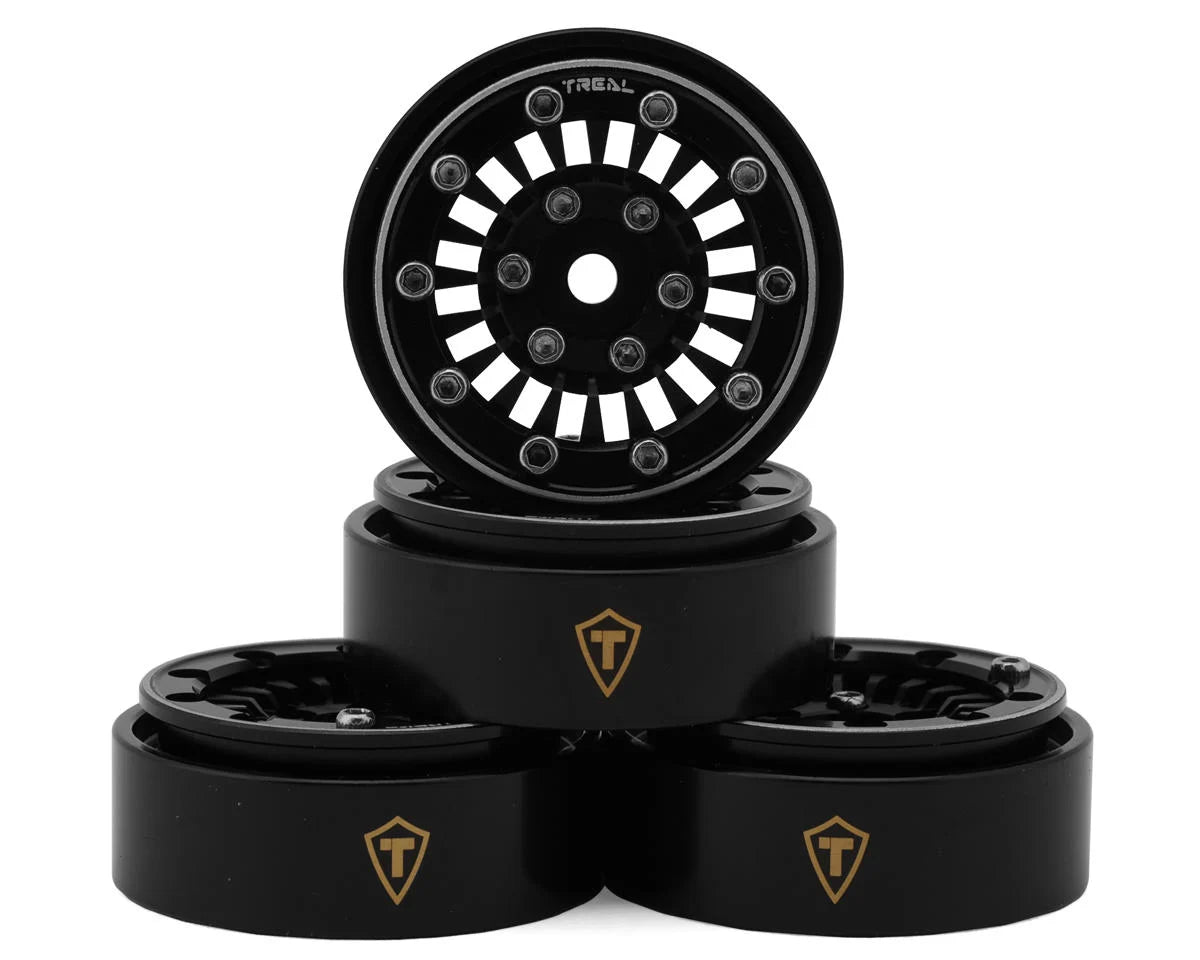 Treal Hobby Type C 1.0" Brass Beadlock Crawler Wheels (4) (27.3g) couleurs variées