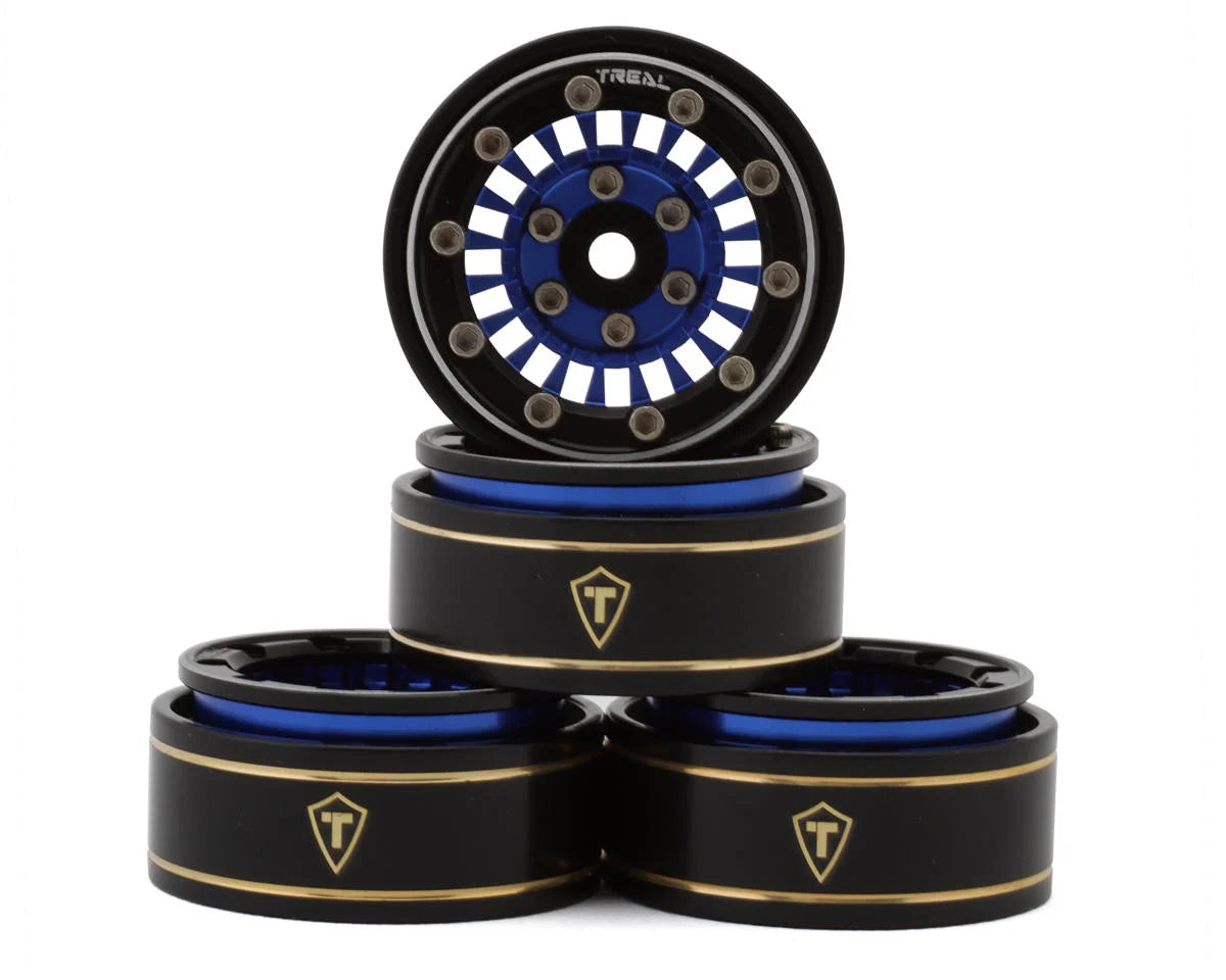 Treal Hobby Type C 1.0" Brass Beadlock Crawler Wheels (4) (27.3g) couleurs variées