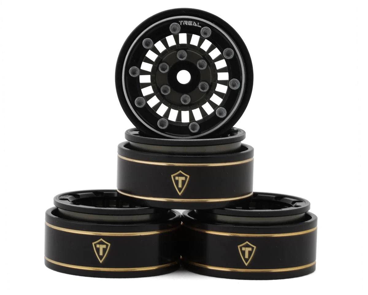 Treal Hobby Type C 1.0" Brass Beadlock Crawler Wheels (4) (27.3g) couleurs variées