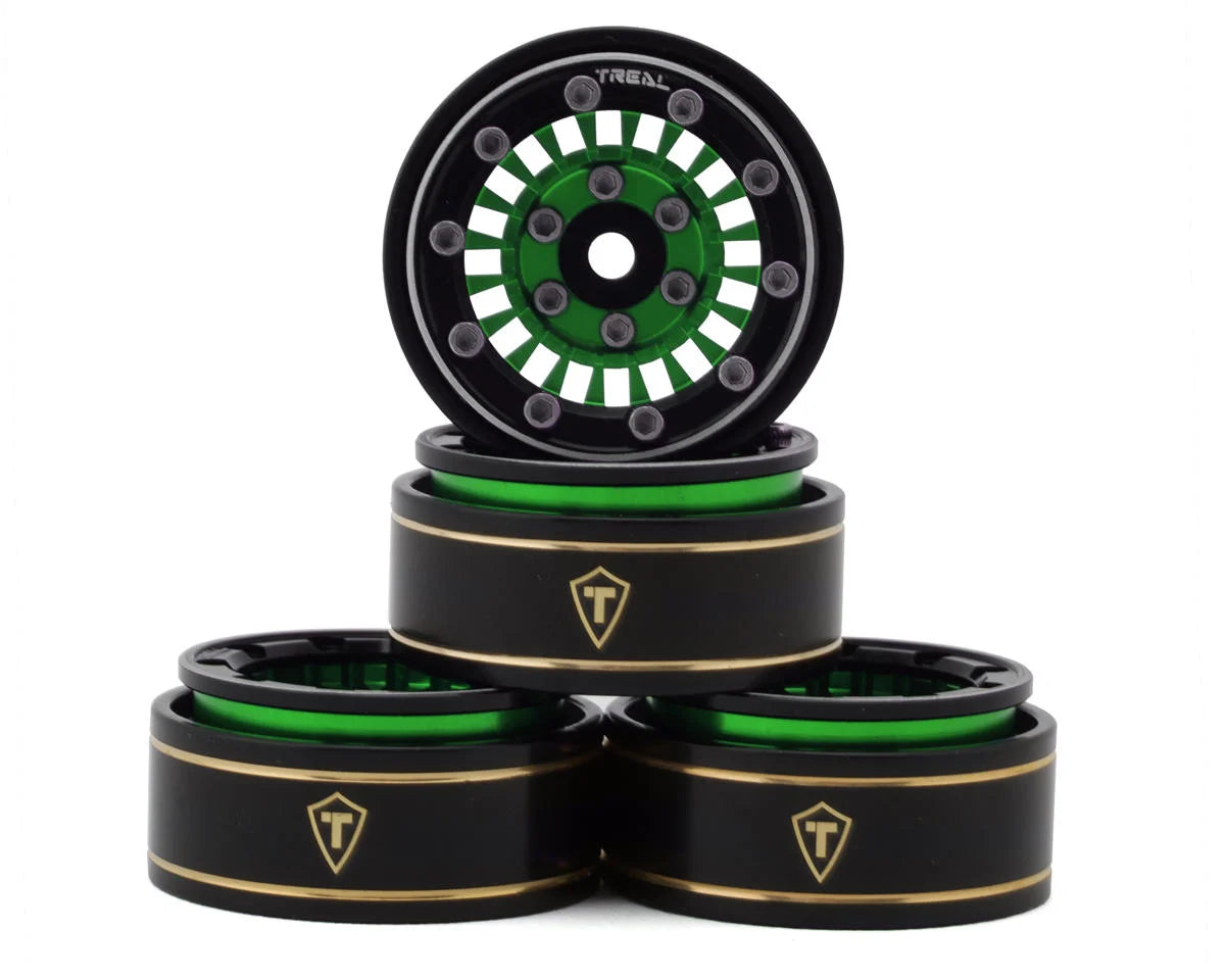 Treal Hobby Type C 1.0" Brass Beadlock Crawler Wheels (4) (27.3g) couleurs variées