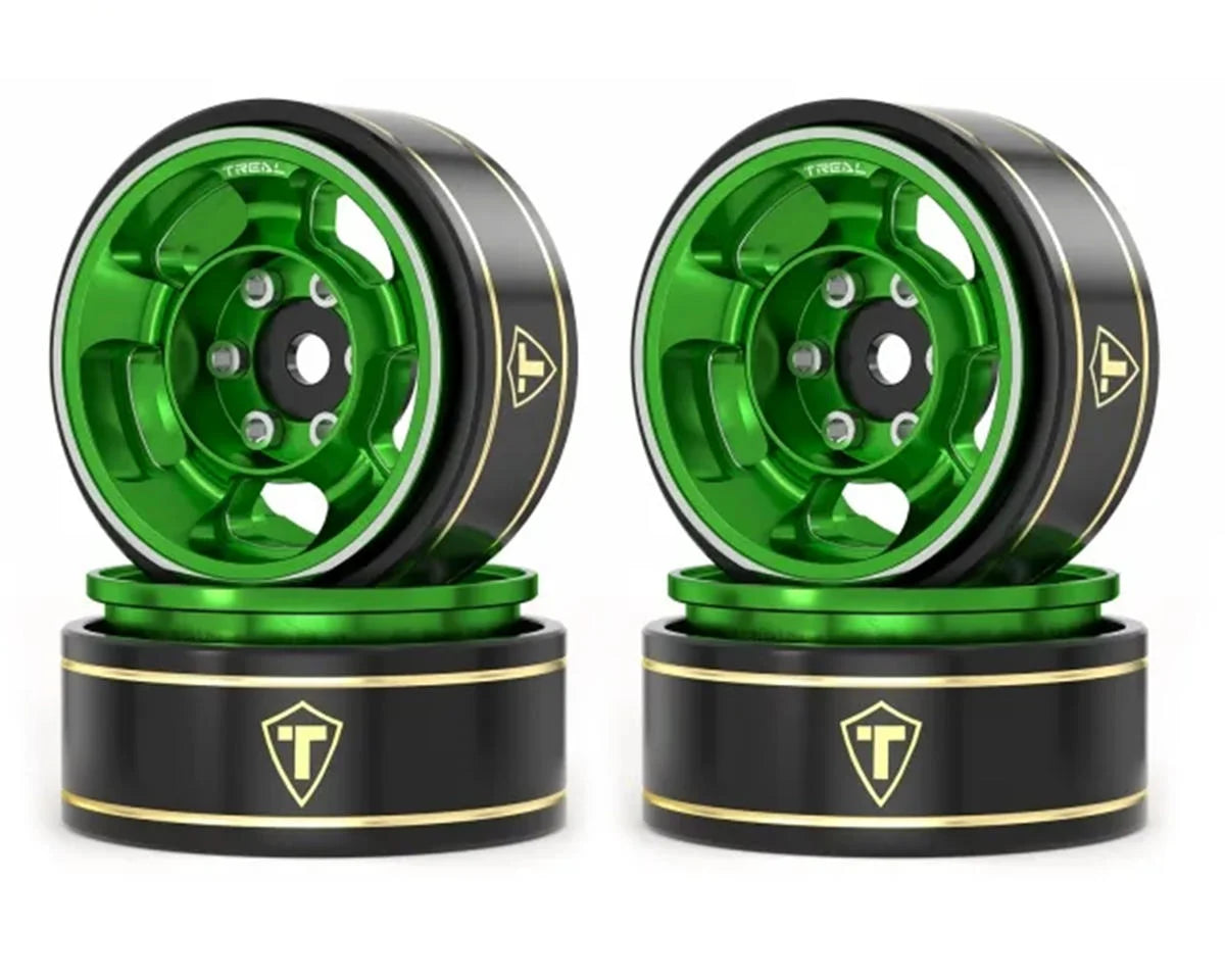 Treal Hobby Type G 1.0" 5-Spoke Beadlock Classic Wheels (4) (27.1g) couleurs variées