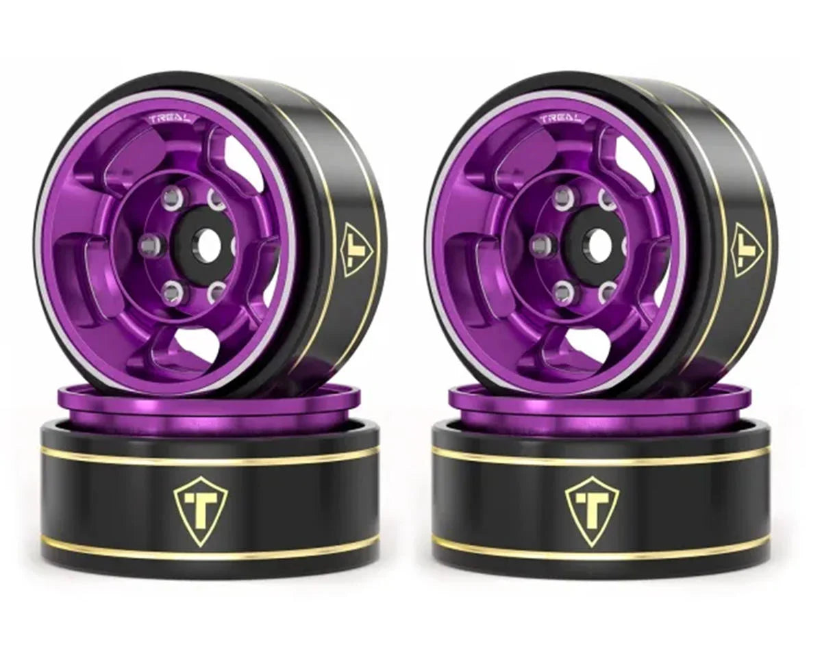 Treal Hobby Type G 1.0" 5-Spoke Beadlock Classic Wheels (4) (27.1g) couleurs variées