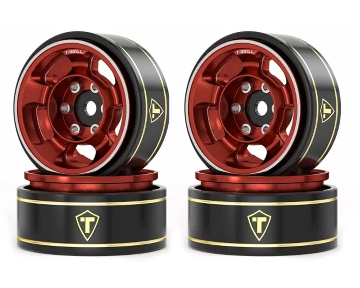Treal Hobby Type G 1.0" 5-Spoke Beadlock Classic Wheels (4) (27.1g) couleurs variées
