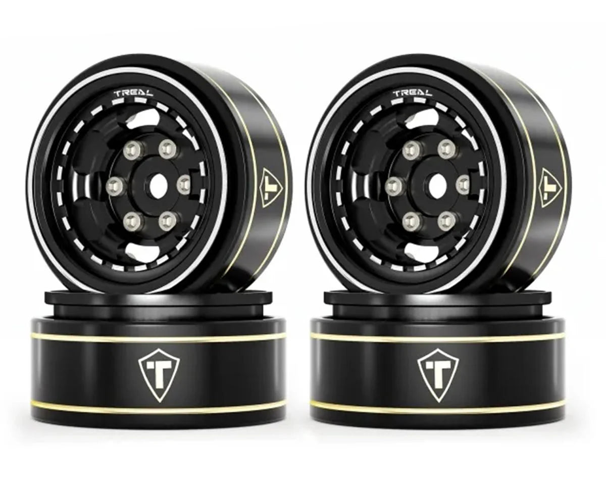 Treal Hobby Type H 1.0" Aluminum 6-Slot Beadlock Wheels (4) (28.4g) couleurs variées
