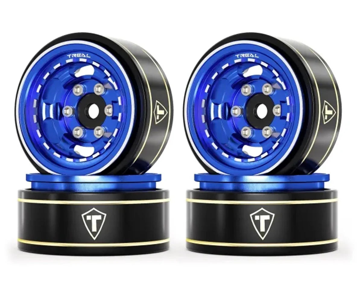 Treal Hobby Type H 1.0" Aluminum 6-Slot Beadlock Wheels (4) (28.4g) couleurs variées