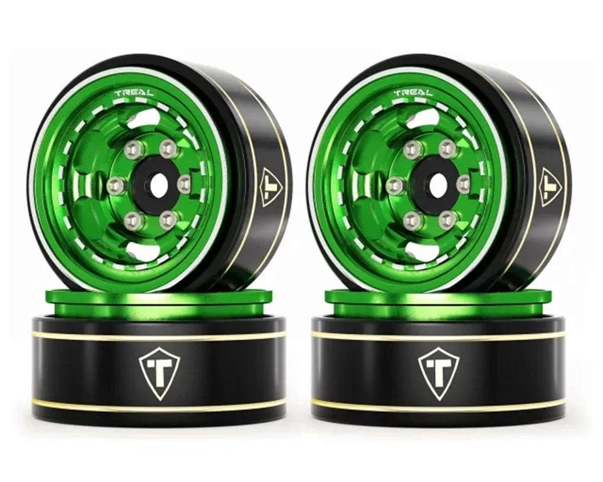 Treal Hobby Type H 1.0" Aluminum 6-Slot Beadlock Wheels (4) (28.4g) couleurs variées
