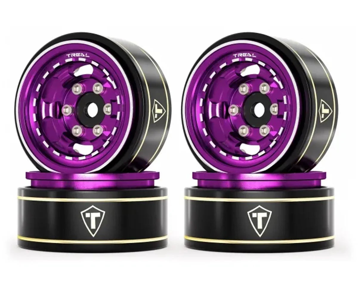 Treal Hobby Type H 1.0" Aluminum 6-Slot Beadlock Wheels (4) (28.4g) couleurs variées