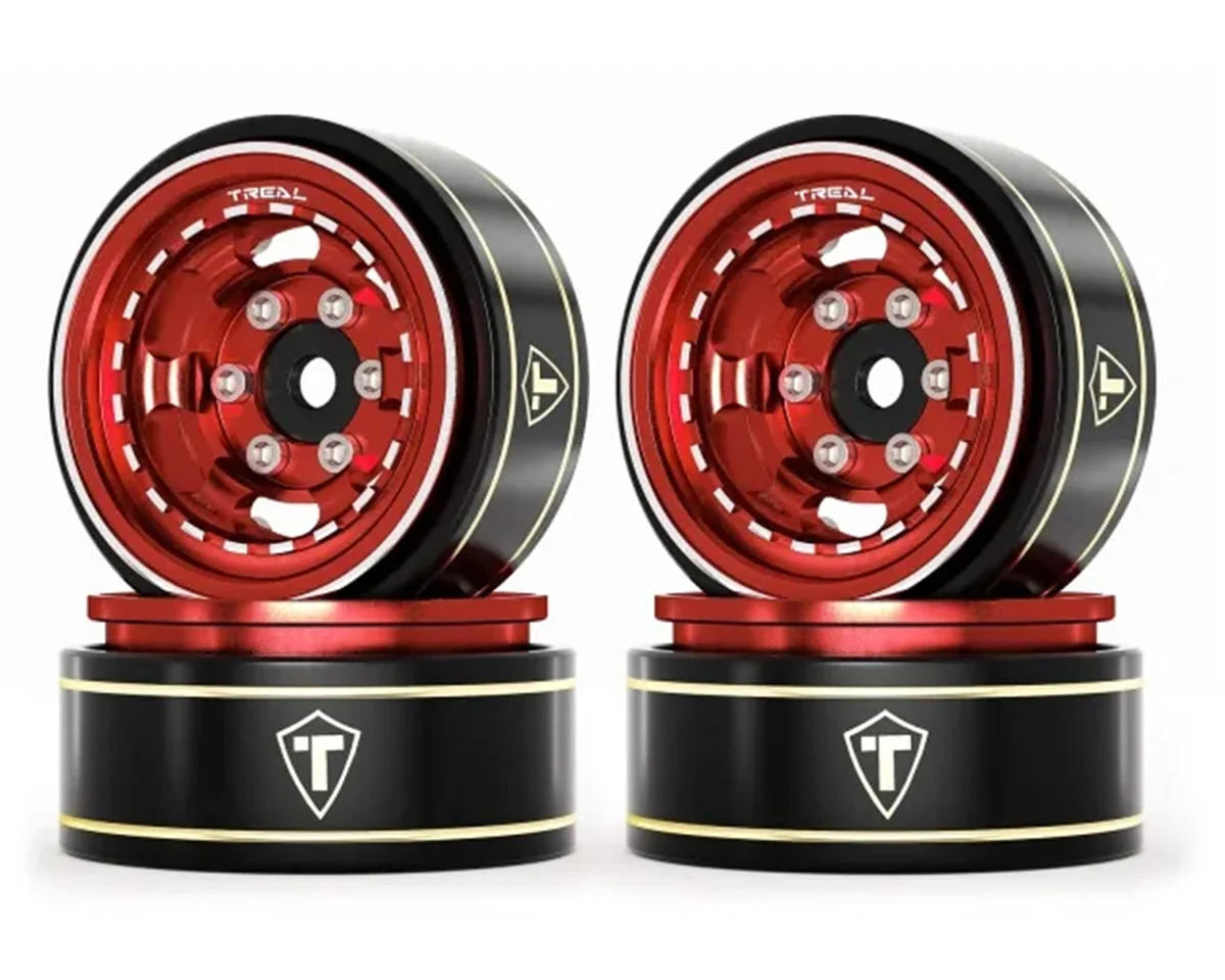Treal Hobby Type H 1.0" Aluminum 6-Slot Beadlock Wheels (4) (28.4g) couleurs variées