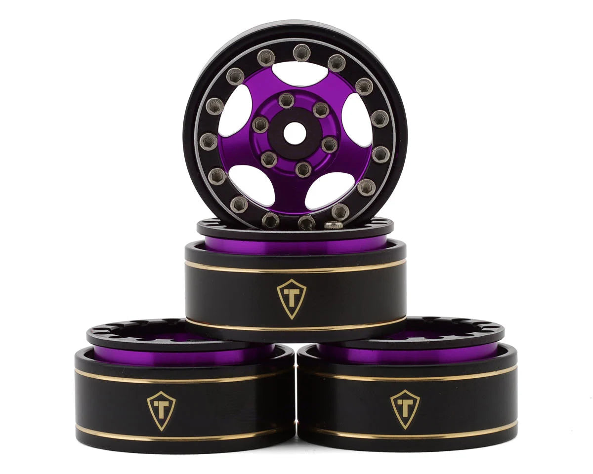 Treal Hobby Type B 1.0" 5-Spoke Beadlock Wheels (4) (22.4g) couleurs variées