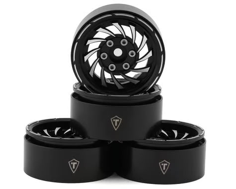 Treal Hobby Cyclone 1.9" Aluminum Beadlock Wheels (Black) (4) (122.5g)
